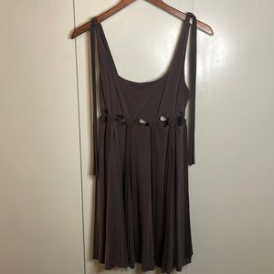 Free People Mini Dress with Fringe and Cut outs